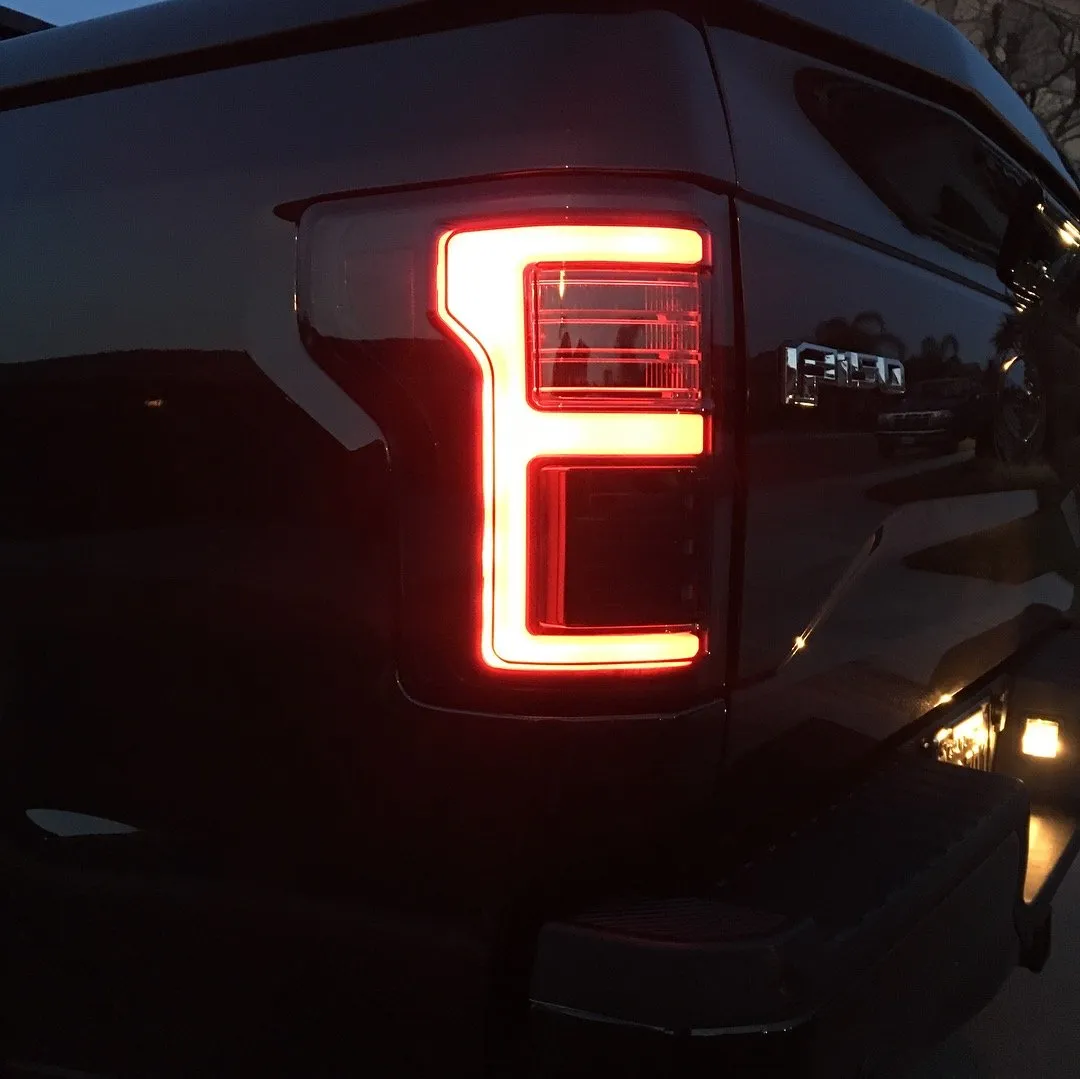 Ford F150 15-17 And Raptor 17-19 Replaces OEM LED Style Tail Lights w Blind Spot Warning System Oled Tail Lights - Cle product image