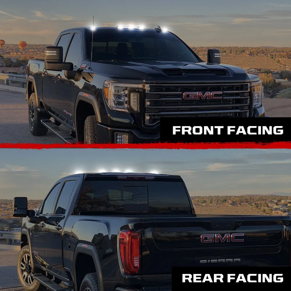Gmc Chevy 20-23 4th Gen Body Style Heavy-Duty 3-Piece Set Amber Cab Roof Light Lens With 2-Way Forward Rear Facing Amber Ultra High-Power Leds - Includes Complete Wiring Kit For Installation on Truck That Did Not Come With OEM Installed Cab Roof product image