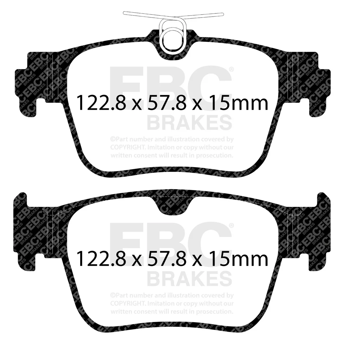 EBC Brake Pad Disc Rotor Kit; Set Of Redstuff 3000 Series Brake Pads/Pair Of 2-Piece Fully-Floating Brake Rotors; product image