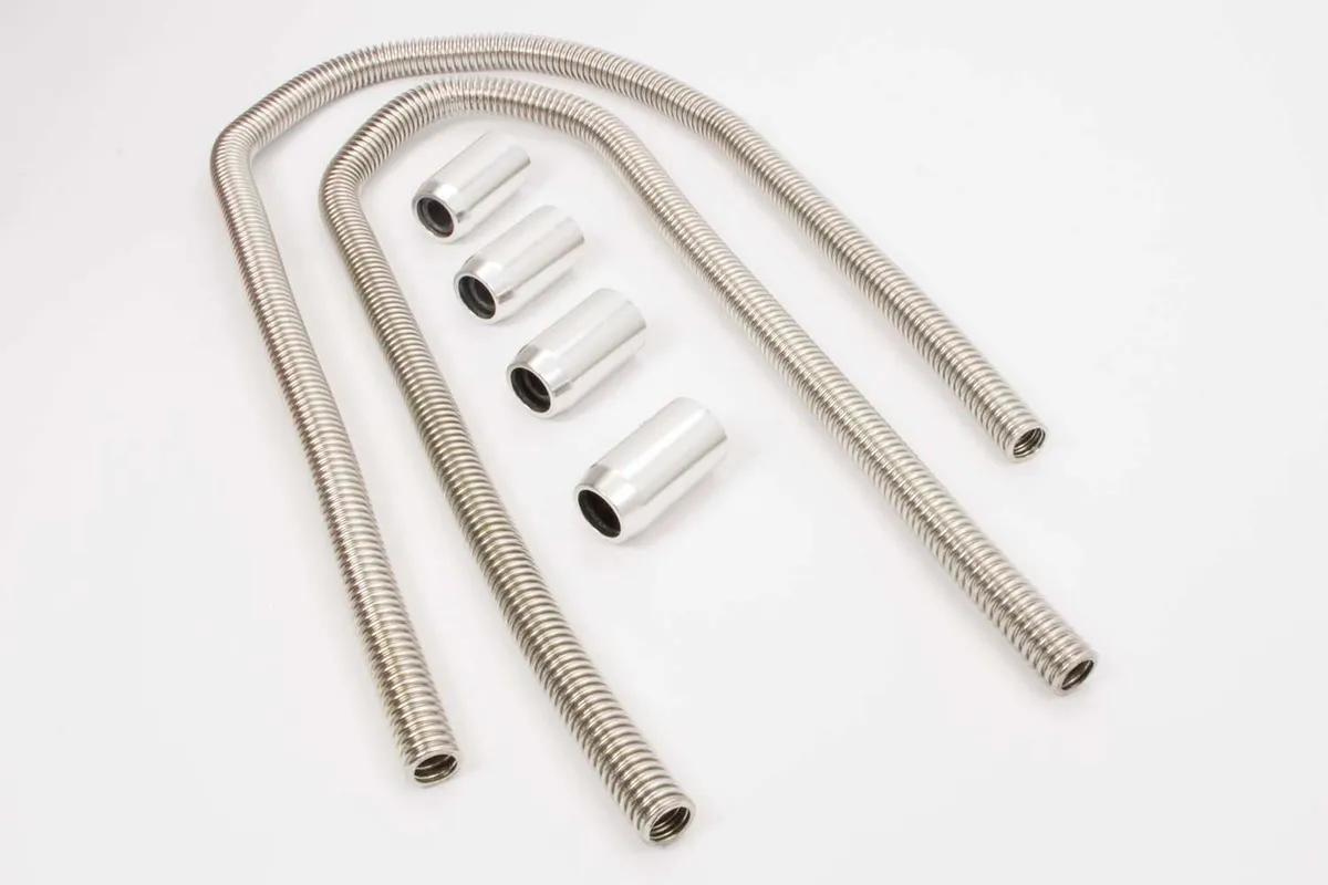 Racing Power Company 2-44in Stainless Heater Hose Kit w/Polished Ends
