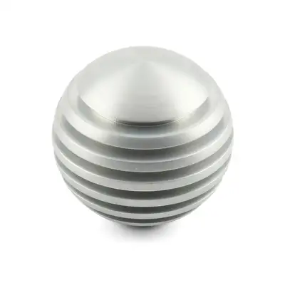 Lokar Auto Transmission Shifter Knob; For Lokar Shifter Knob Adapter; 2 in.; 3/8 in. -24 Thread; Billet Aluminum; Venetian; Brushed Finish;