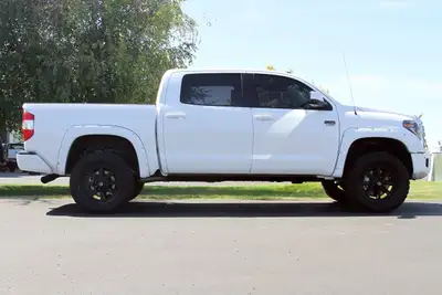 Flowmaster 09-14 Toyota Tundra, 5.7L, 4.6L, V8, 145" WB, Super 10 Muffler, 16G Mandrel Bent Tubing, Dual 3" Tailpipes, 4" Logo Embossed Black Tips, Outlaw, DOR/S, 409S Stainless Steel. Note. Will not fit regular cab/short bed or double cab/long bed. Only fits 2009 m