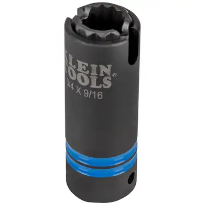 Klein Tools 3in1 Slotted Impact Socket 12point 3/4 And 9/16inch