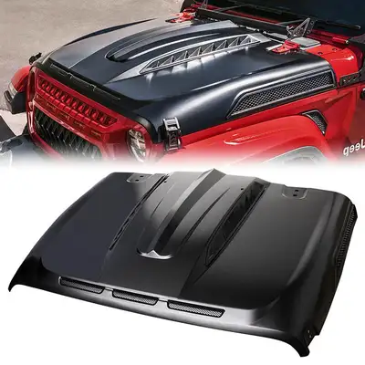 LED Factory Mart Jeep Aftermarket Hood with Air Vents for Wrangler JL & Gladiator