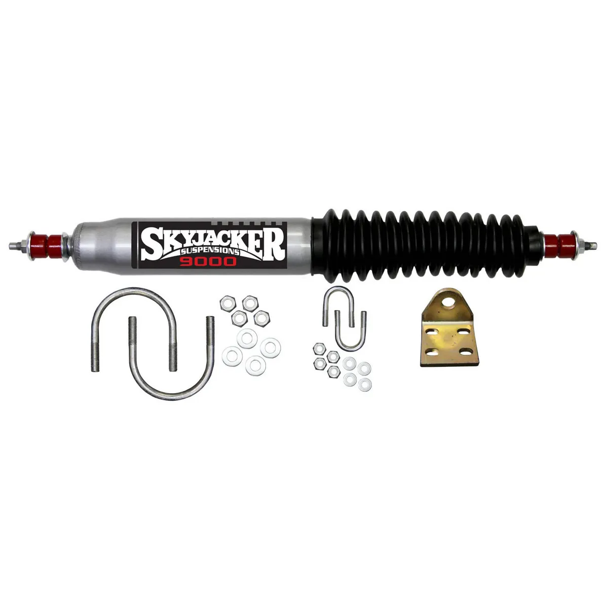 Steering Stabilizer Single Kit For Use w/Straight Axle Silver w/Black Boot Skyjacker product image