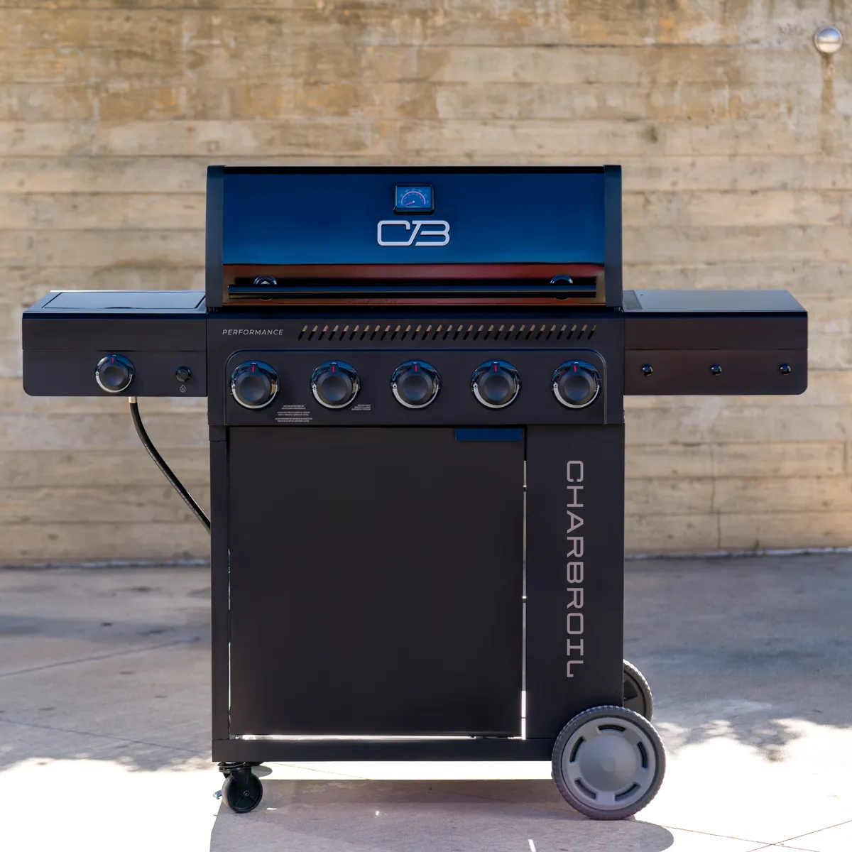 Performance Series™ FlavorMax™ 5 Burner Gas Grill Cabinet with Side Burner Blackout product image