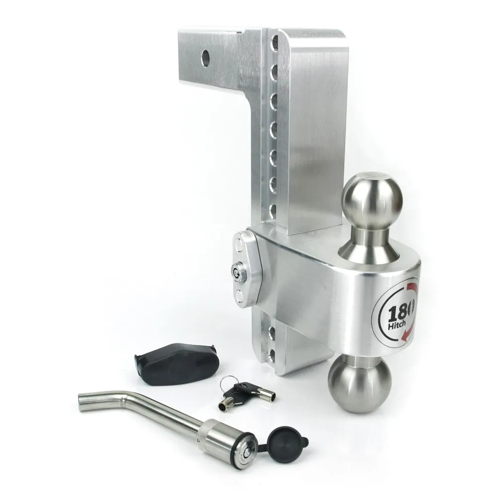 Weigh Safe 180 Hitch Stainless Steel 10in Drop Hitch With 2.5in Shank (10k/18.5k Grwr) Withws05 Keyed Alike