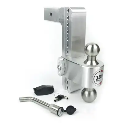 Weigh Safe 180 Hitch Stainless Steel 10in Drop Hitch With 2.5in Shank (10k/18.5k Grwr) Withws05 Keyed Alike