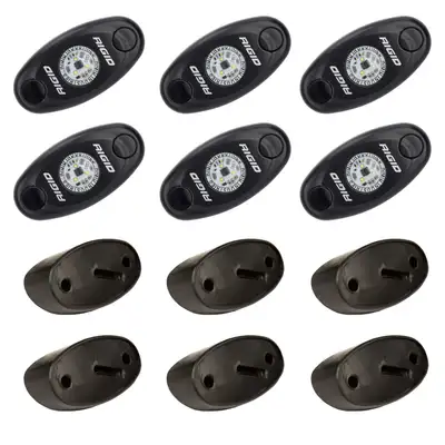 RIGID Industries RIGID A-Series LED Universal Rock Light Kit, High Power Cool White, Set Of 6