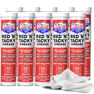 Lucas Oil Products Lucas Oil Products 10005-10 Red N Tacky Grease NLGI #2 -10 Pack