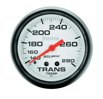 AutoMeter Gauge, Transmission Temp, 2 5/8", 140-280?F, Mechanical, Phantom