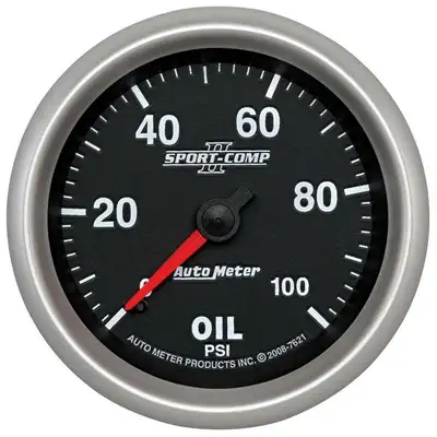 AutoMeter Gauge, Oil Pressure, 2 5/8", 100psi, Mechanical, Sport-Comp II