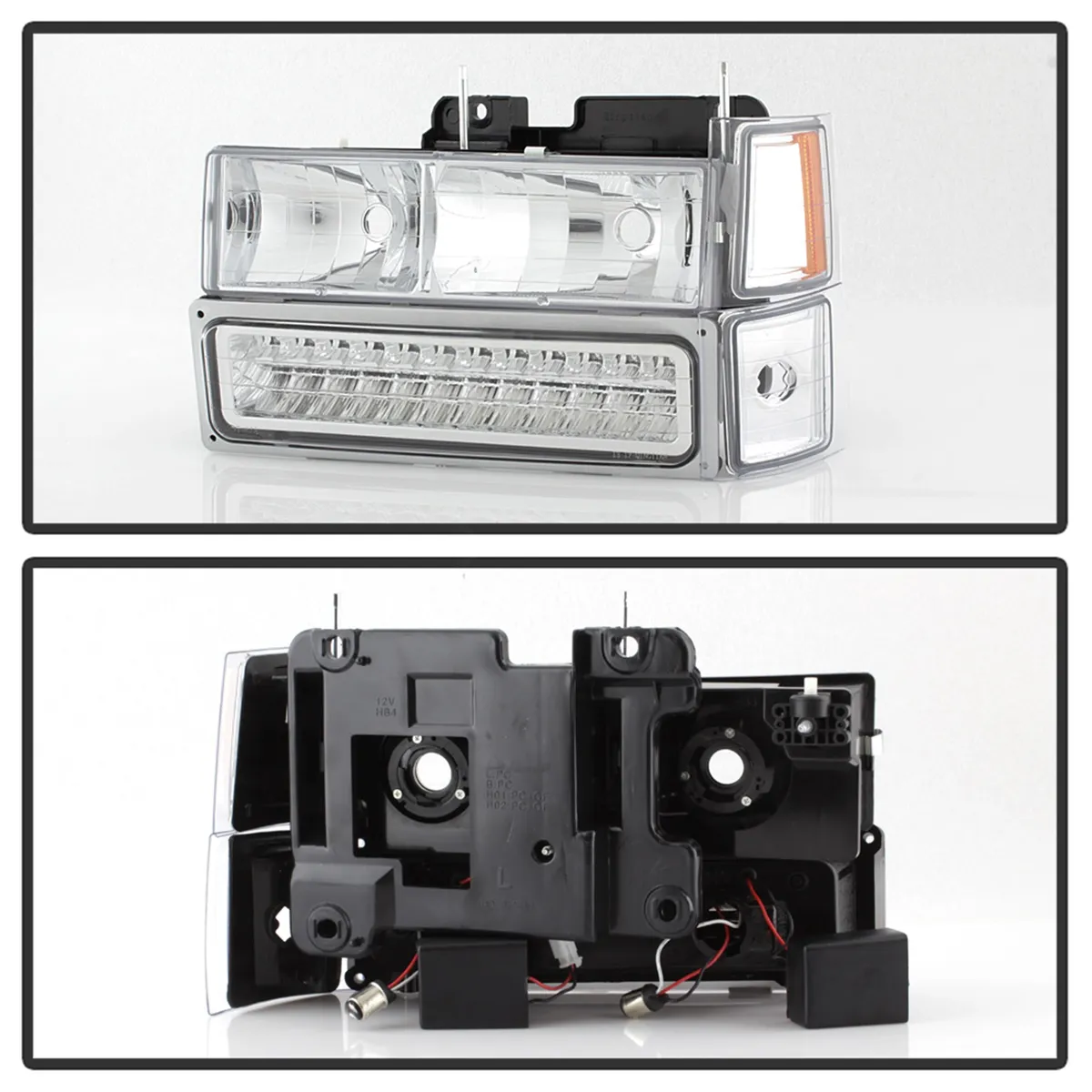 XTune Bumper Headlights/Corner Lights; LED; Not For Use w/Sealed Beam Headlights; Chrome; product image