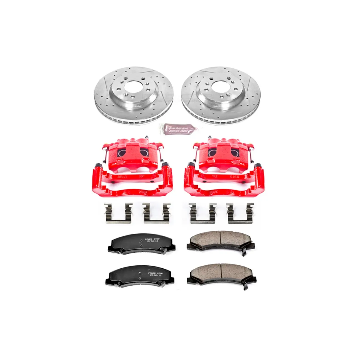 Z23 Evolution Sport Upgrade Kit: Drilled/Slotted Rotors; Carbon-Fiber Ceramic Pads; Powder Coated Calipers product image