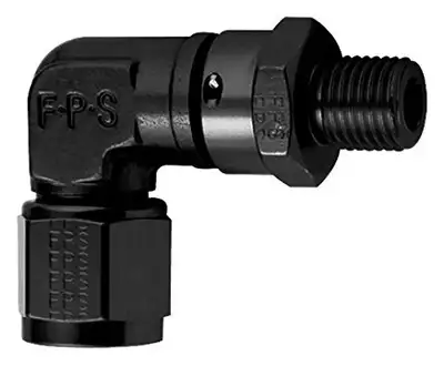 Fragola Performance Systems #8 Female Nut x 3/416 (8) Oring 90 Deg Swivel Black
