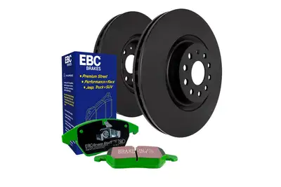 EBC Brakes S14 Kits Greenstuff and RK Rotors SUV; Rear; FMSI Pad No. D1274; Solid; 5 Bolt Holes; 316mm Dia.; 76mm Height; 12mm Thick; 72.1mm Center Hole Dia.;
