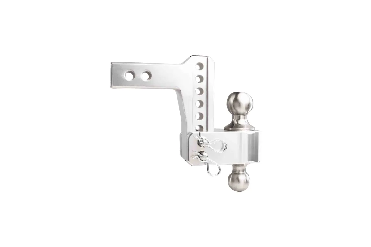 2.0" Aluminum Medium Duty 4" Drop/Rise Hitch w/ Stainless Steel Dual Ball product image