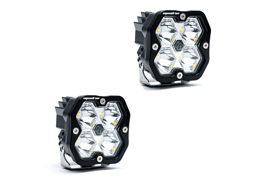 Squadron 2.0 Sport Black LED Auxiliary Light Pod Pair (No Harness) Universal Clear Spot Baja Designs product image