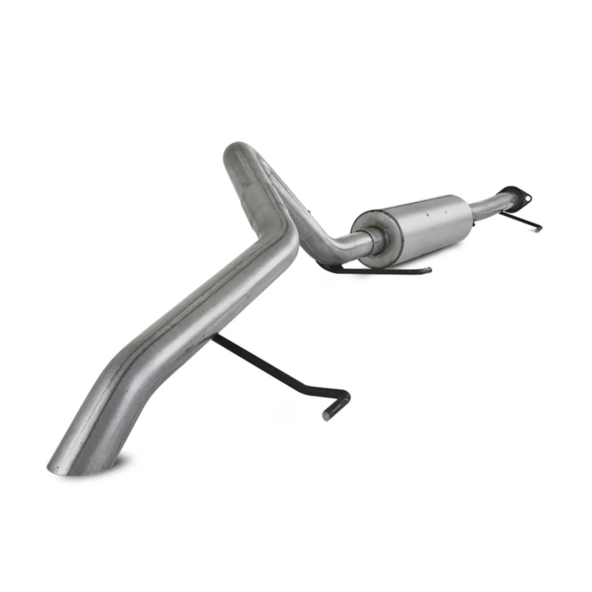 Armor Plus Cat Back Exhaust System; 2.5 in.; Incl. Ext. Pipe/Muffler/Over Axle Pipe/Tailpipe/Hardware/Off Road Tailpipe; No Tip; Single Rear Exit; T409 Stainless Steel; product image