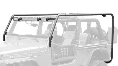 Body Armor Cargo Roof Rack System; 4 Crossbars; Durable 2-Stage Light Textured Black Powder Coat;