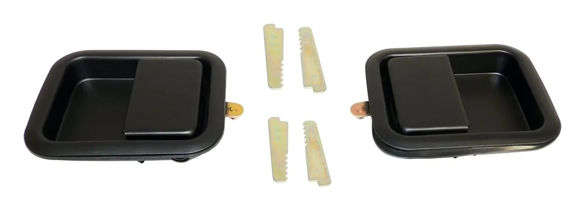 Black Exterior Door Handle Kit For 198106 Jeep Cjs YJ TJ w/ Full Steel Doors product image