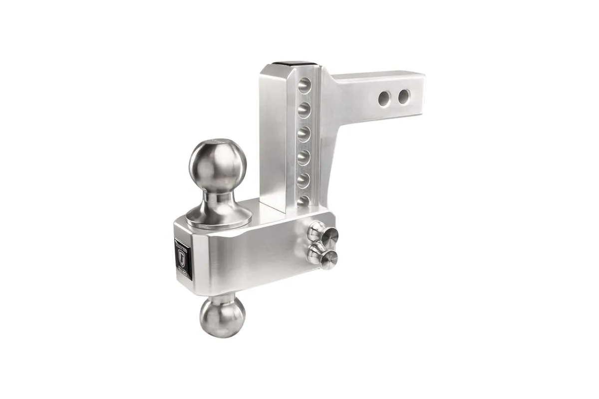 2.0" Aluminum Medium Duty 4" Drop/Rise Hitch w/ Stainless Steel Dual Ball product image