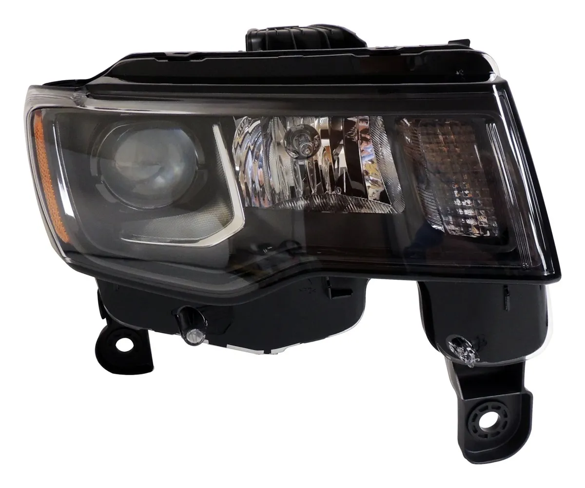 Headlight for 2016-2019 WK Grand Cherokee w Halogen Headlights w Dark Bezels Right Headlight Assembly and bulbs product image