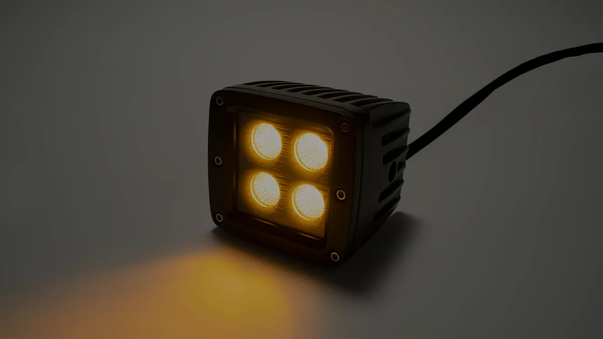 2.0 Inch Square Cree LED Flood Cube Light Single Unit Black Series Amber/White Includes Hardware, Harness Sold Separately Southern Truck Lifts product image