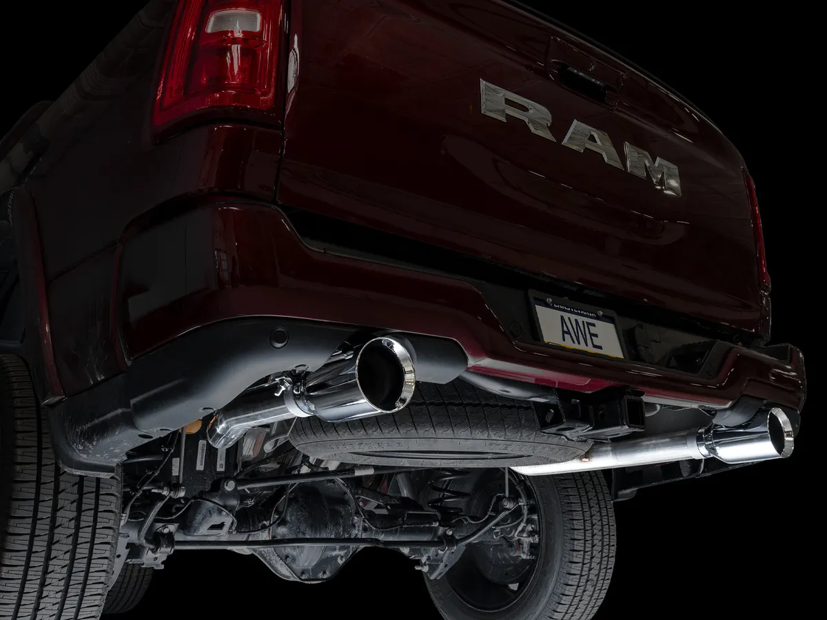 AWE 0FG Catback Exhaust for 2025 RAM 1500 3.0TT Standard and High Output - Chrome Silver Tips - 3015-32530 product image