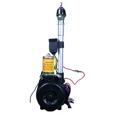 Metra Electronics ANTENNAWorks; Power Antenna; Fully-Automatic w/5 1 in/25mm Mounting Bases; 31 in./79cm 4-Section Replac. Mast/55 in.140cm Detachable Cable; Stainless Steel;