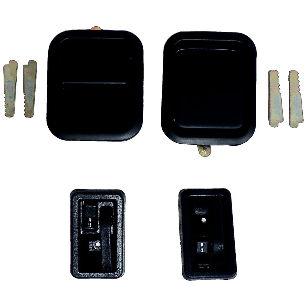 Door Handle Kit; Incl. Handles/4 Keepers/Lock Rod Clips; w/Full Steel Doors; Black; product image