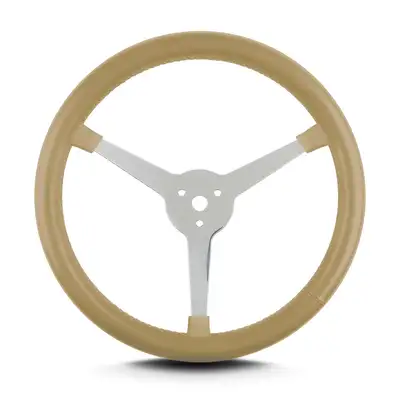 Lokar Lecarra Lake Steering Wheel; Tan; Polished 3 Spokes;