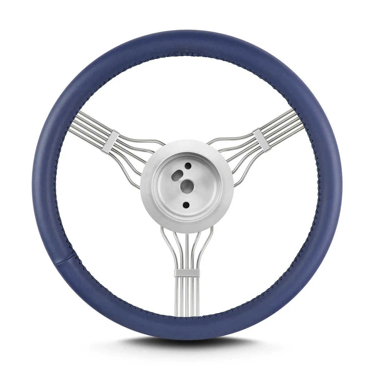 Lokar Lecarra Banjo Steering Wheel; Fits w/Flaming River Hub; Blue;