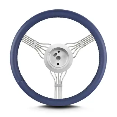 Lokar Lecarra Banjo Steering Wheel; Fits w/Flaming River Hub; Blue;
