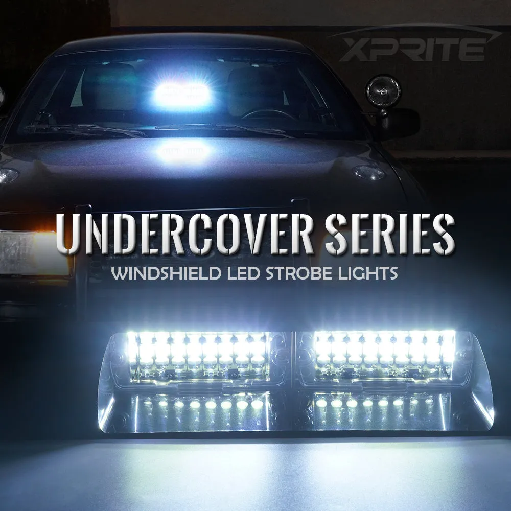 Xprite LED Windshield Strobe Light Bar with Suction Cups – Dash Emergency Warning Lights for Police, Construction & Safety Vehicles | Undercover Series product image