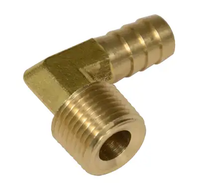 Derale 1/2in NPT Male x 1/2in Barb 90 Degree Hose Fitting