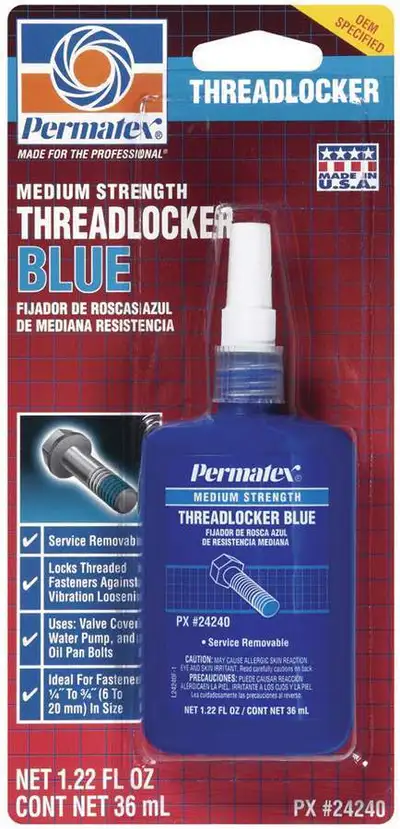 Permatex Medium Strength Threadlocker Blue 36ml Bottl