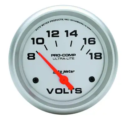 AutoMeter 2-5/8 in. VOLTMETER, 8-18V, ULTRA-LITE