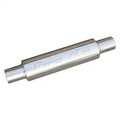 Pypes Performance exhaust M-80 Series Muffler 2.5 in Round 14 in L Hardware Not Incl Polished 304 Stainless Steel Pypes Exhaust