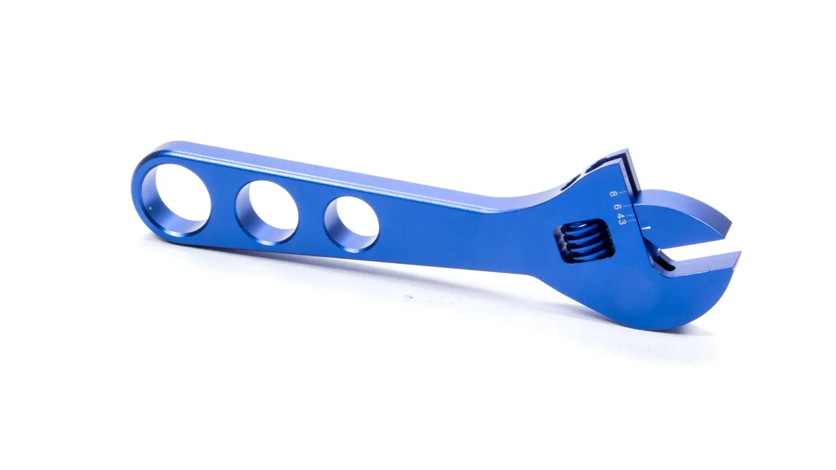 Proform Adjustable AN Fitting Wrench Fits AN Fitting Sizes 3AN-8AN Blue Anodized Billet Aluminum Proform