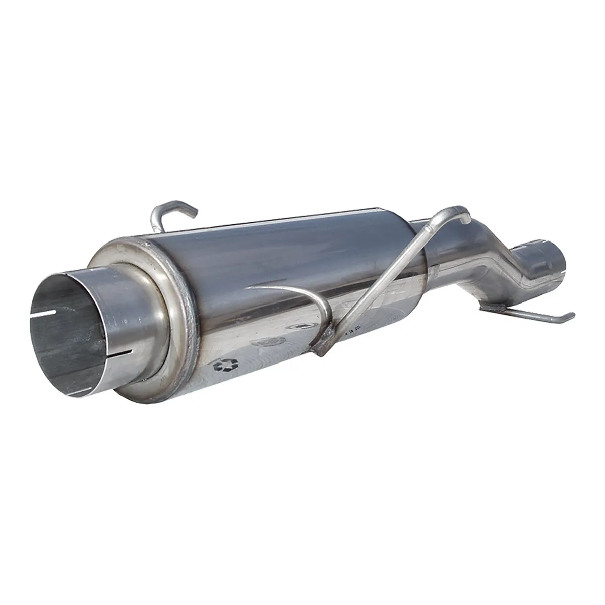Armor Plus High Flow Muffler Assembly; 4.5 in.; Fits To Stock Only; Incl. 4.5 in. Tip; T409 Stainless Steel; 4.5 in. Outlet Diameter Tip; product image