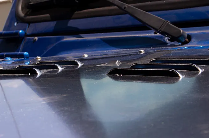 199702 Wrangler Fishbone TJ Hood Louver (9702) Black Black Powder Coat product image