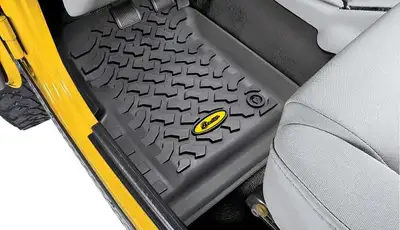 Bestop Jeep Wrangler Front Floor Mats For Jeep 1997-2006 Wrangler TJ Black Pair Bestop