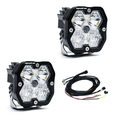 Baja Designs Squadron 2.0 Sport Black LED Auxiliary Light Pod Pair Universal Clear Driving/Combo Baja Designs