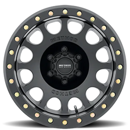 Method Race Wheels Aluminum Wheels 17x9 Beadlock MR105 Bolt Pattern 8 On 165.1 Offset -38 Lip Size 1.77 Matte Black MB Method