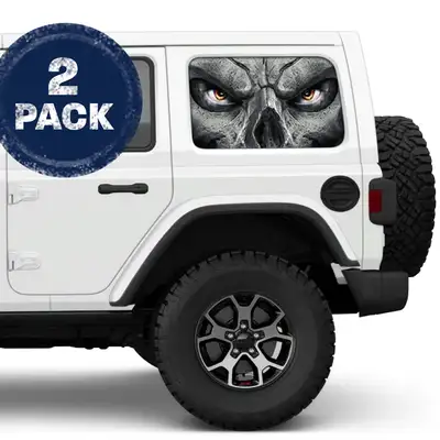 Under The Sun Inserts Skull Face Side Windows Printed Vinyl Decal
