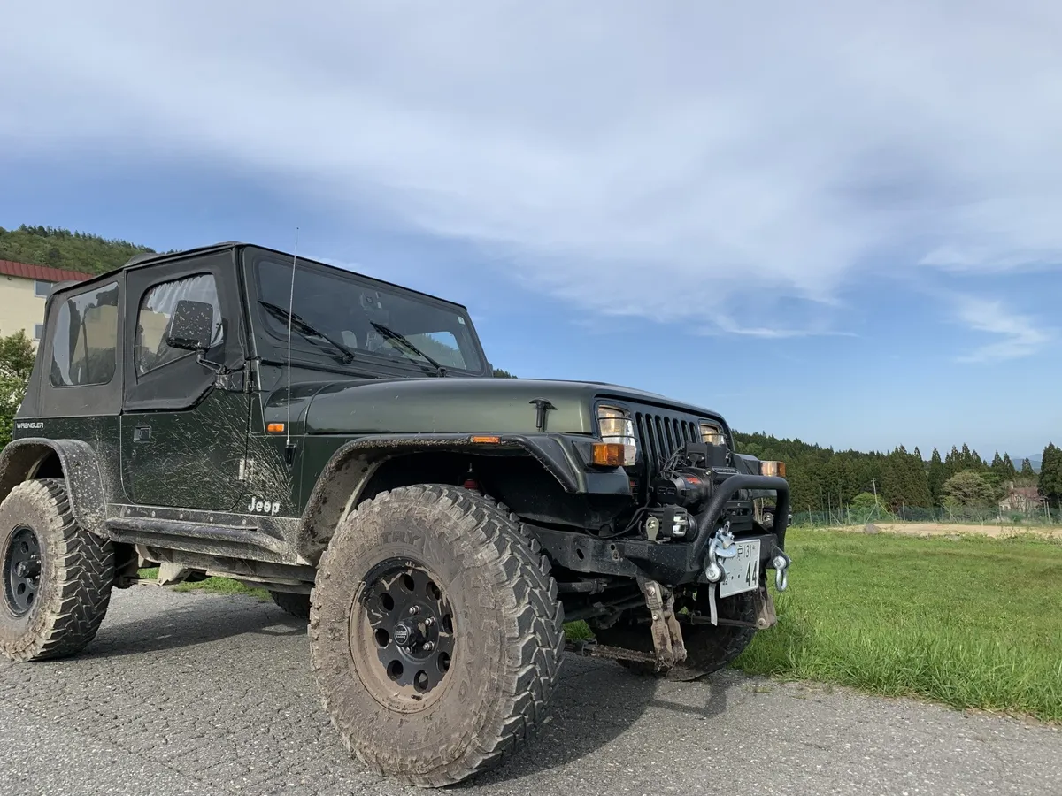Jeep TJ Front Bumper W/Winch Guard 97-06 Wrangler TJ Rubicon and Unlimited Steel Black Textured Powdercoat Piranha Series Fishbone Offroad product image