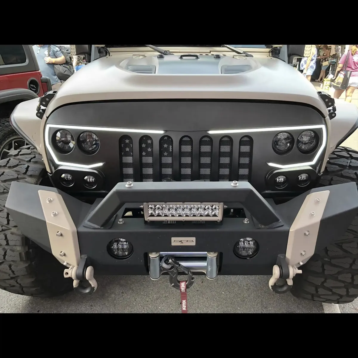 2007-2017 Jeep Wrangler JK Vector Pro Series II Full LED Grill - Integrated Headlights & DRL product image