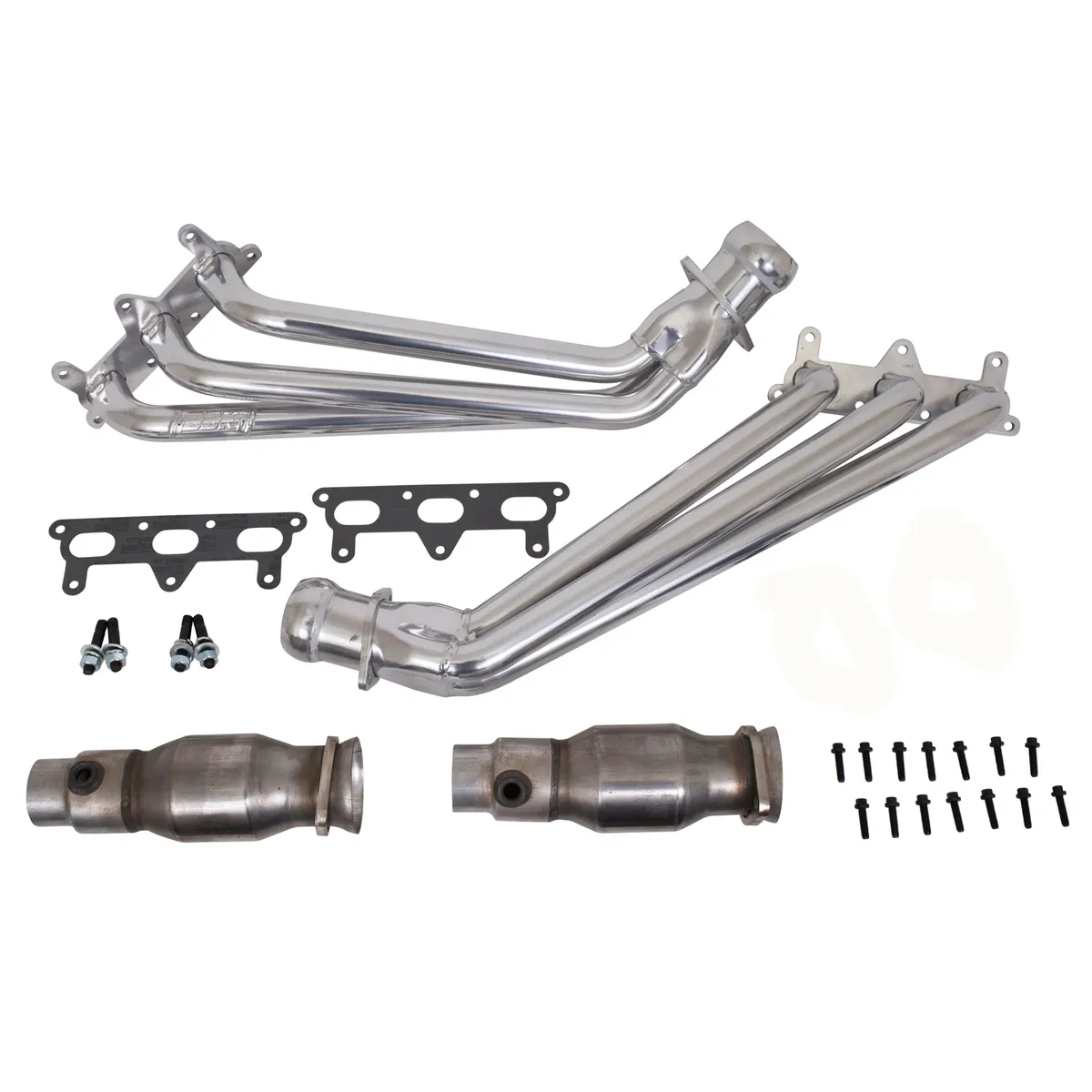 Chevrolet Camaro V6 1-5/8 Long Tube Exhaust Headers With High Flow Cats Polished Silver Ceramic 10-11 product image