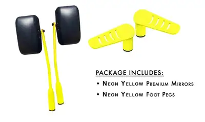 Steinjager Exterior Accessories 2019 to Present Mirror and Foot Peg Kit Neon Yellow